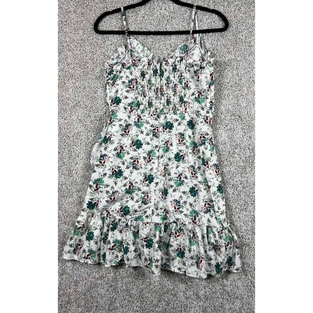 Rebecca Taylor Floral Linen Wrap Dress Ruffle Mini Cottagecore 2